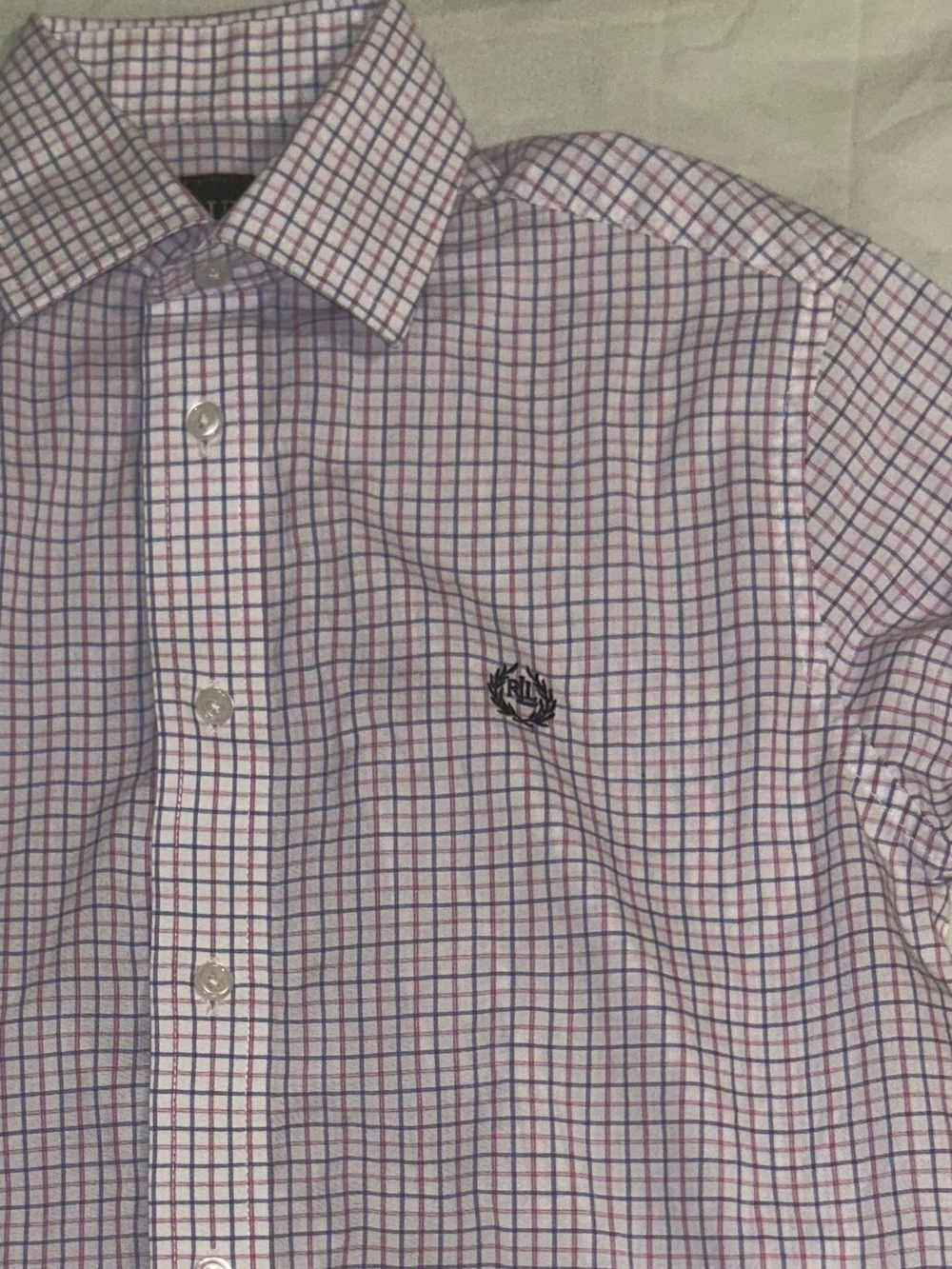 Lauren Ralph Lauren Boys Red White Blue Check Button-Down Shirt 8